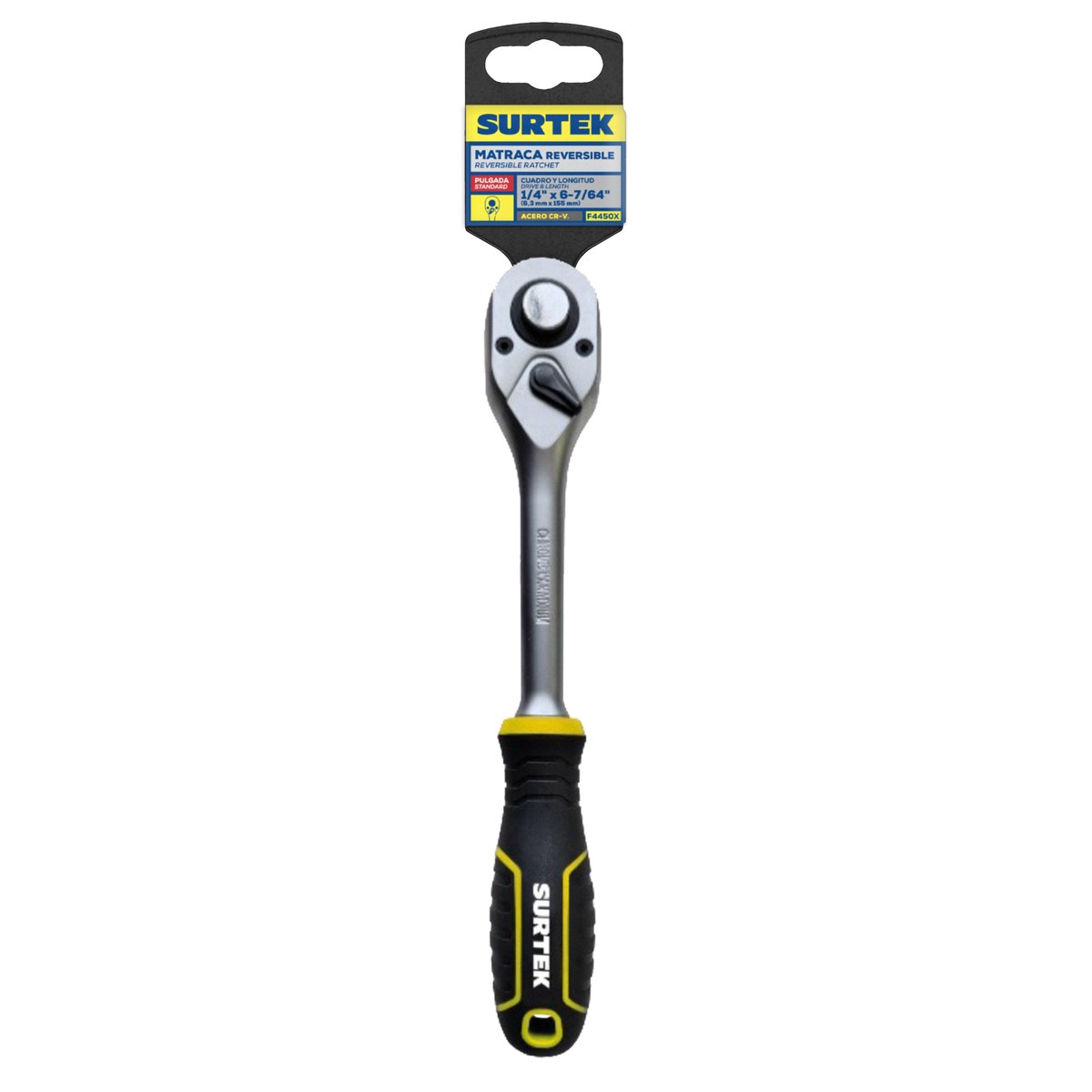 Matraca reversible con mango bimaterial, quick release, para dado cuadro de 3/8" Surtek - Imagen 2