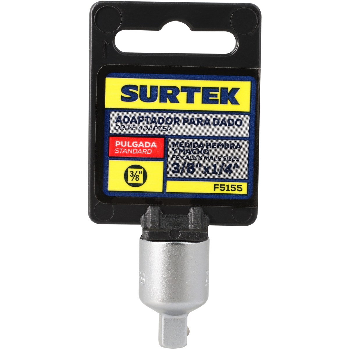 Adaptador para dado cuadro de 3/8" hembra a 1/4" macho Surtek - Imagen 2