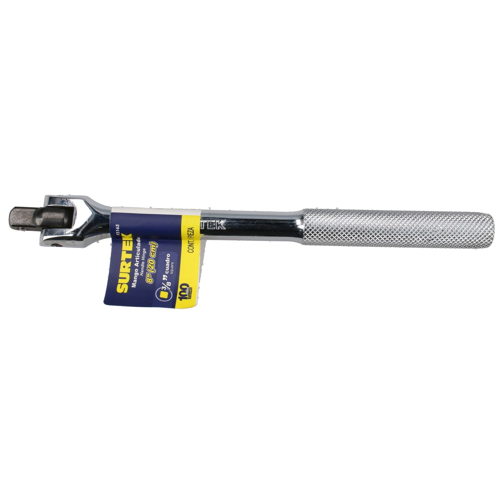 Mango articulado cromado para dado cuadro de 3/8" de 7" Surtek - Imagen 2