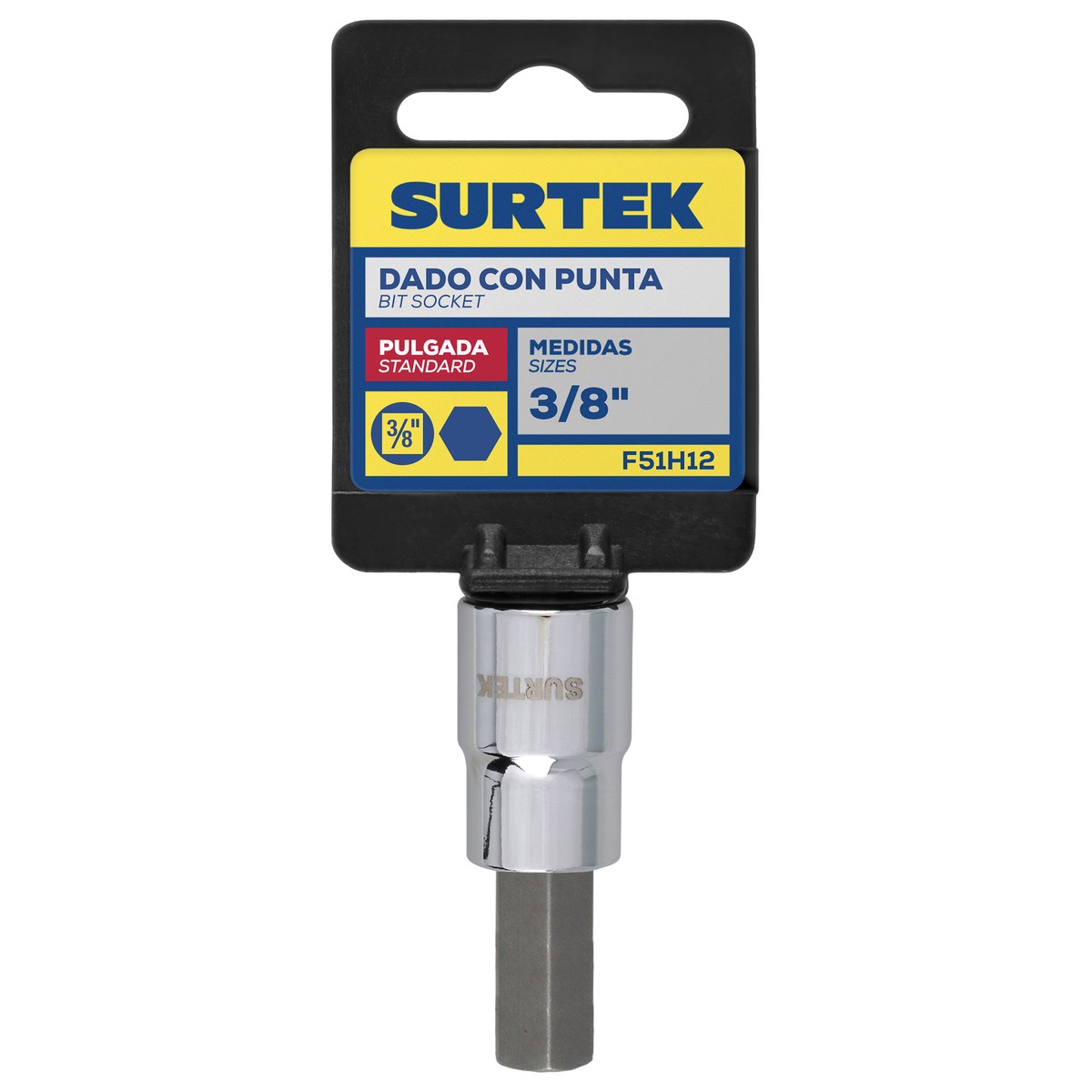 Dado con punta hexagonal cuadro de 3/8", en pulgadas, 3/8" Surtek - Imagen 2