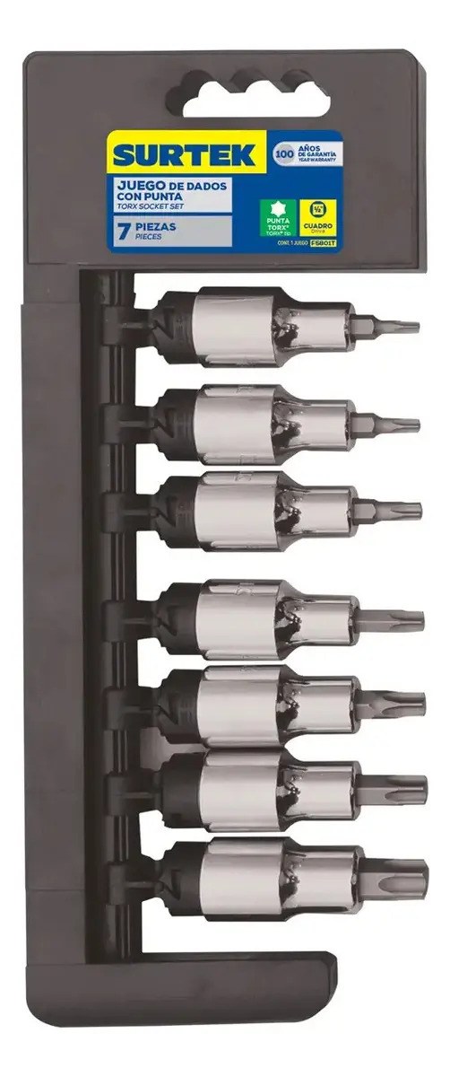 Juego de dados con punta torx cuadro de 1/2", 7 piezas Surtek - Imagen 2