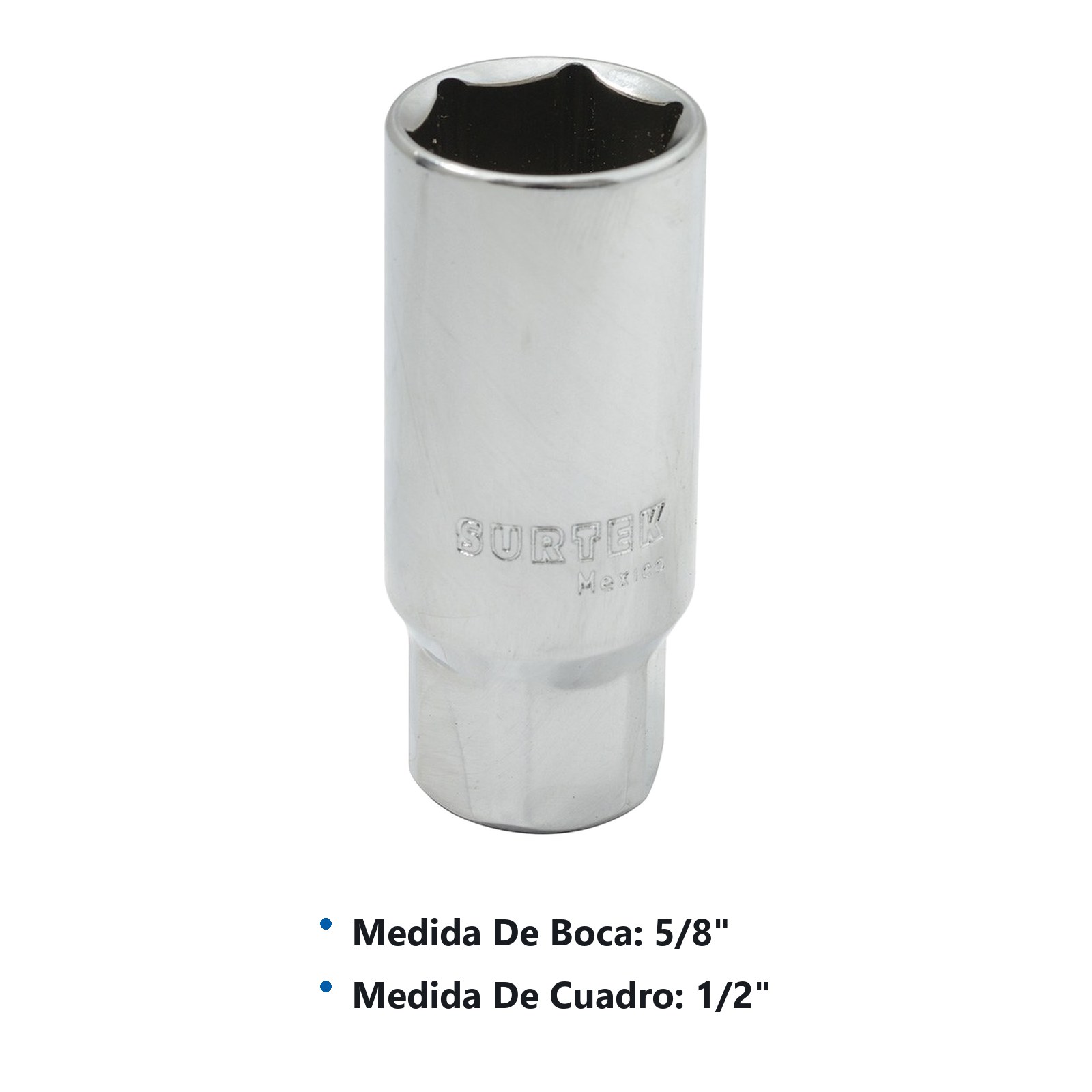Dado para bujía con neopreno cuadro de 1/2", 5/8" en pulgadas Surtek - Imagen 3