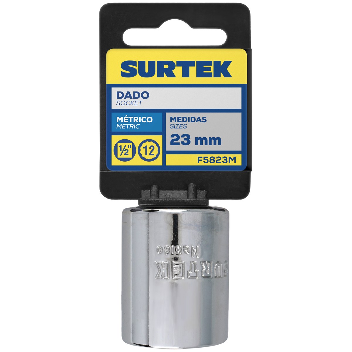 Dado cuadro de 1/2", 12 puntas, métrico, 23 mm Surtek - Imagen 2