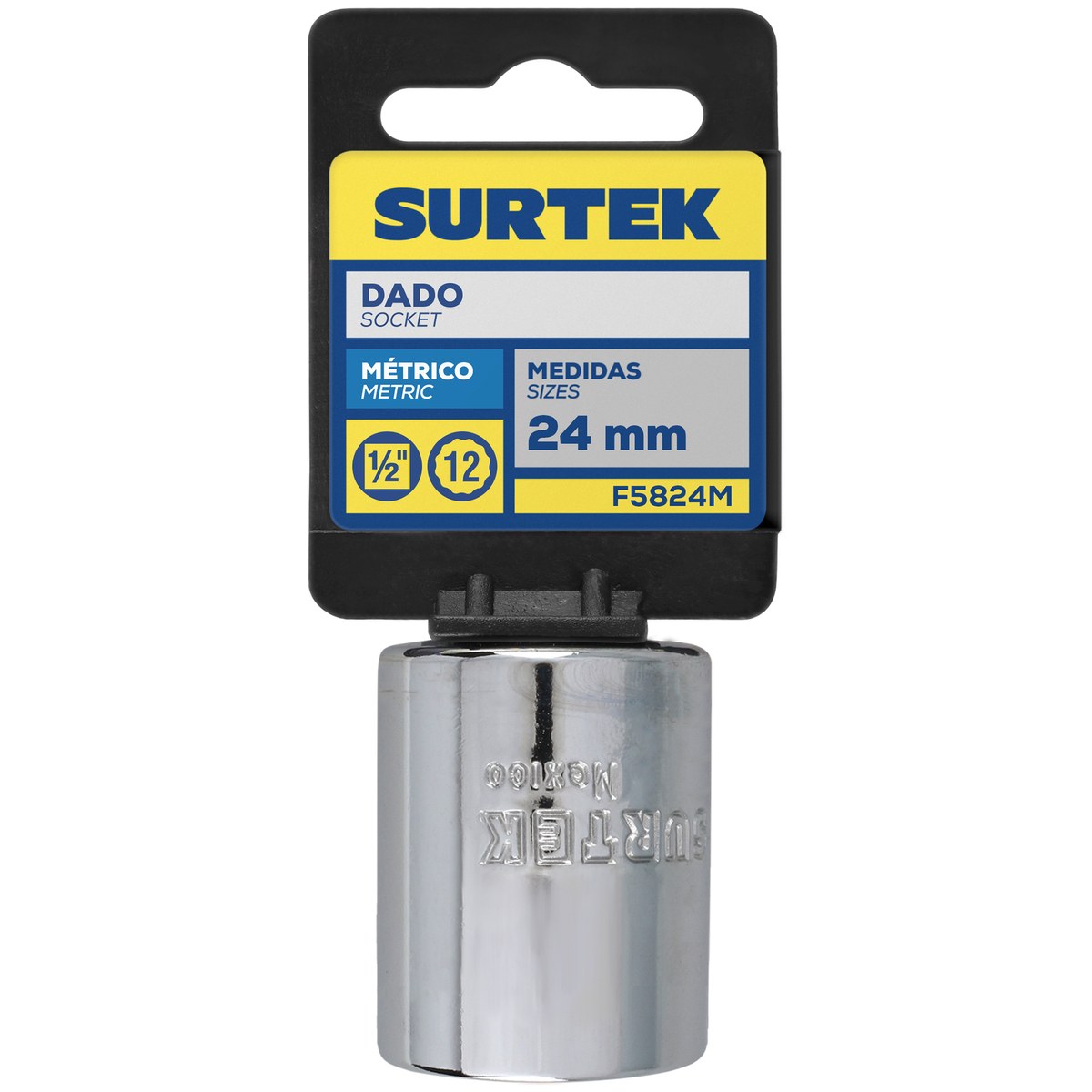 Dado cuadro de 1/2", 12 puntas, métrico, 24 mm Surtek - Imagen 2