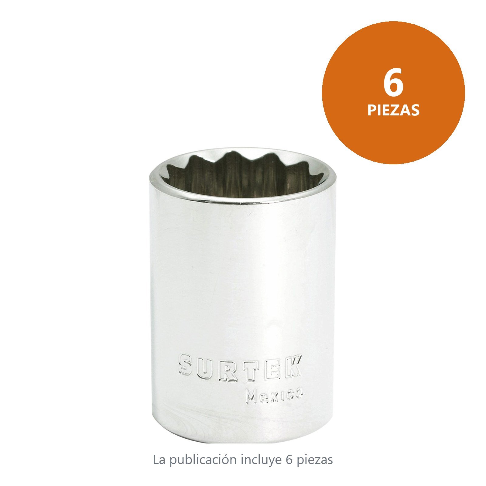 Dado en pulgadas cuadro de 1/2", 12 puntas, 13/16" Surtek - Imagen 3