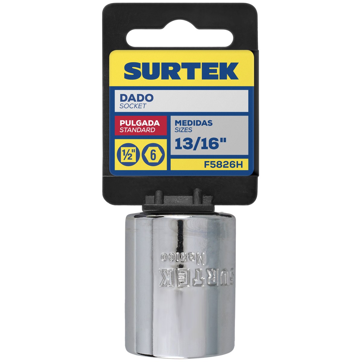 Dado en pulgadas cuadro de 1/2", 6 puntas, 13/16" Surtek - Imagen 2