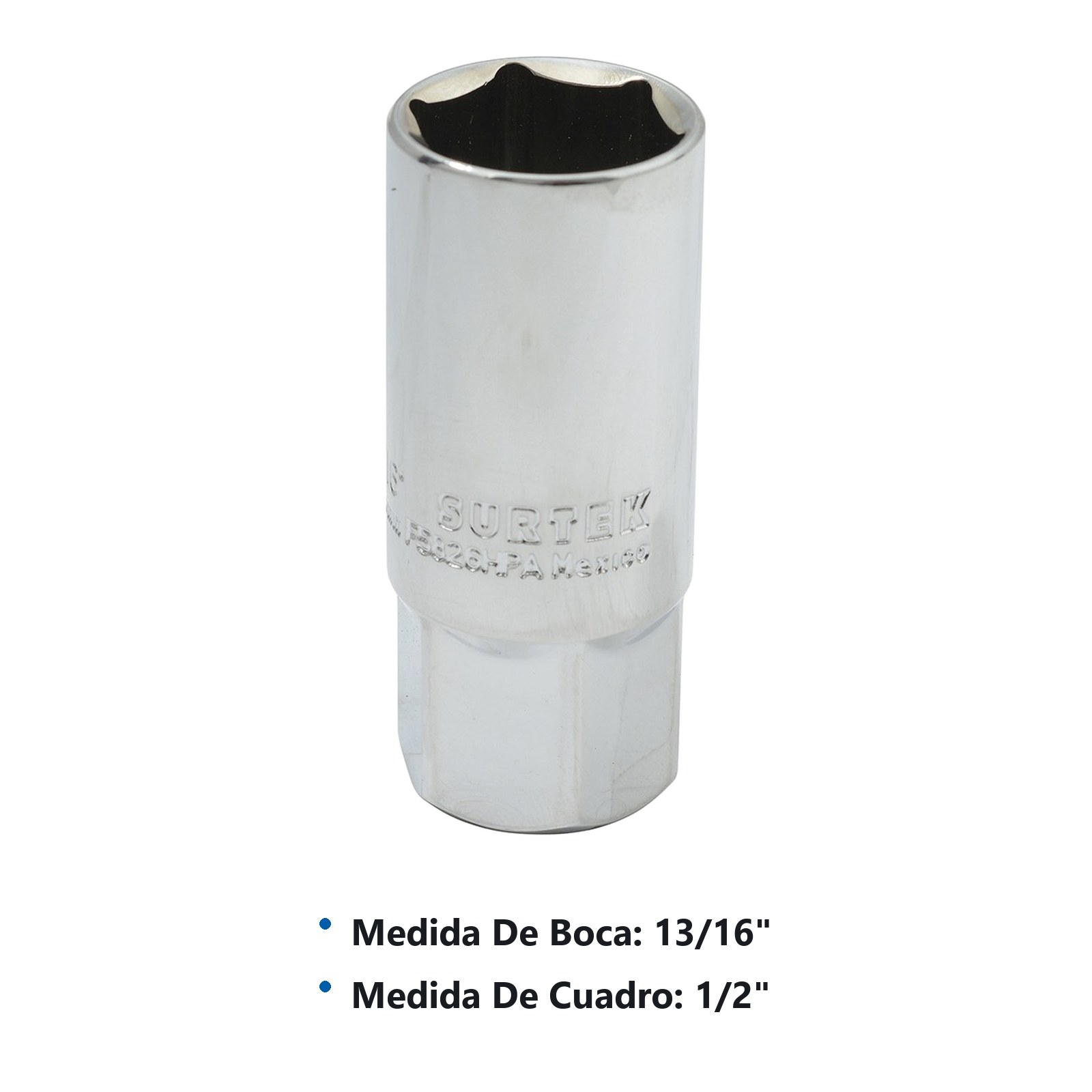 Dado para bujía con neopreno cuadro de 1/2", 13/16" en pulgadas Surtek - Imagen 3