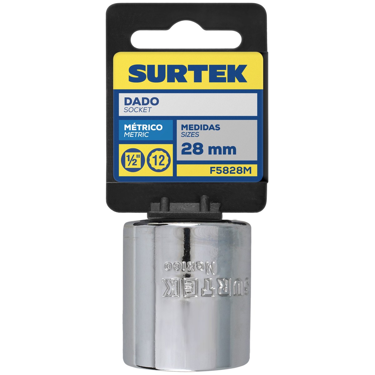 Dado cuadro de 1/2", 12 puntas, métrico, 28 mm Surtek - Imagen 2