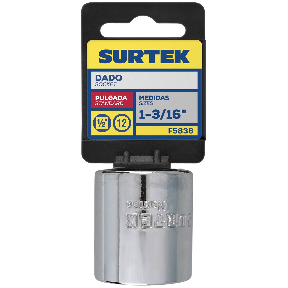Dado en pulgadas cuadro de 1/2", 12 puntas, 1-3/16" Surtek - Imagen 2