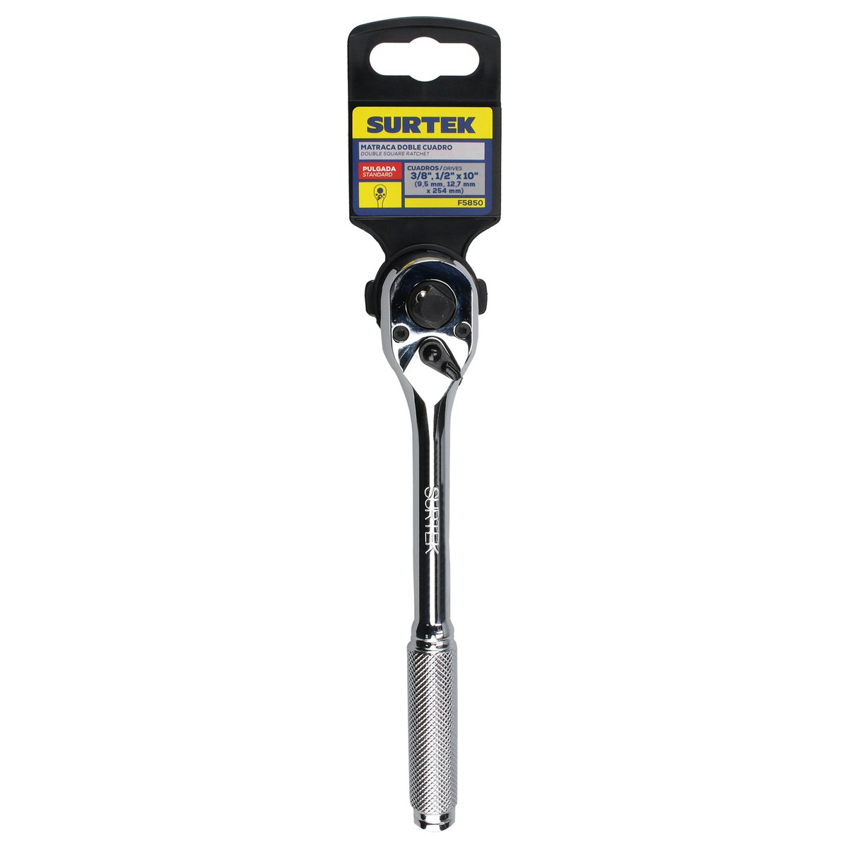 Matraca doble y triple cuadro, cabeza tipo pera, para dados cuadro de  3/8" y 1/2" Surtek - Imagen 2