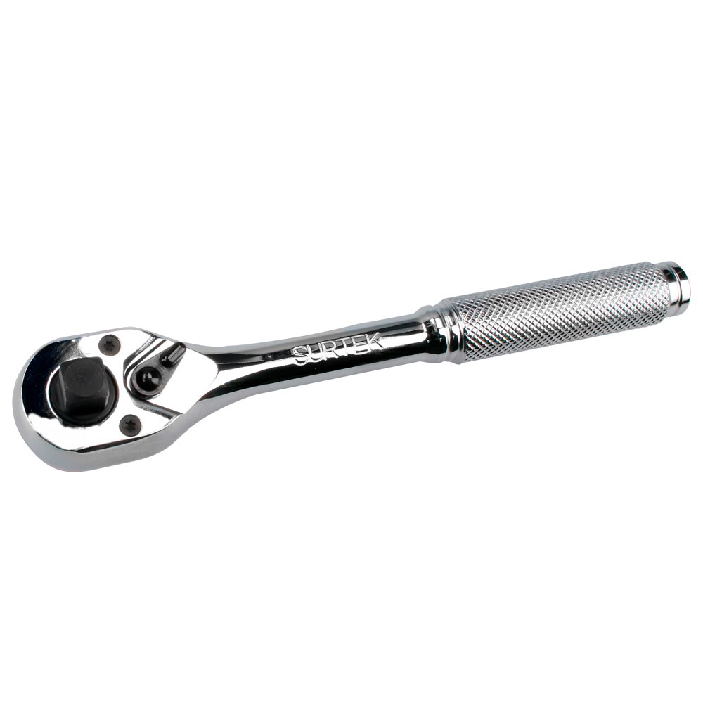Matraca triple cuadro, cabeza tipo pera, para dados cuadro de 1/4", 3/8", y 1/2" Surtek