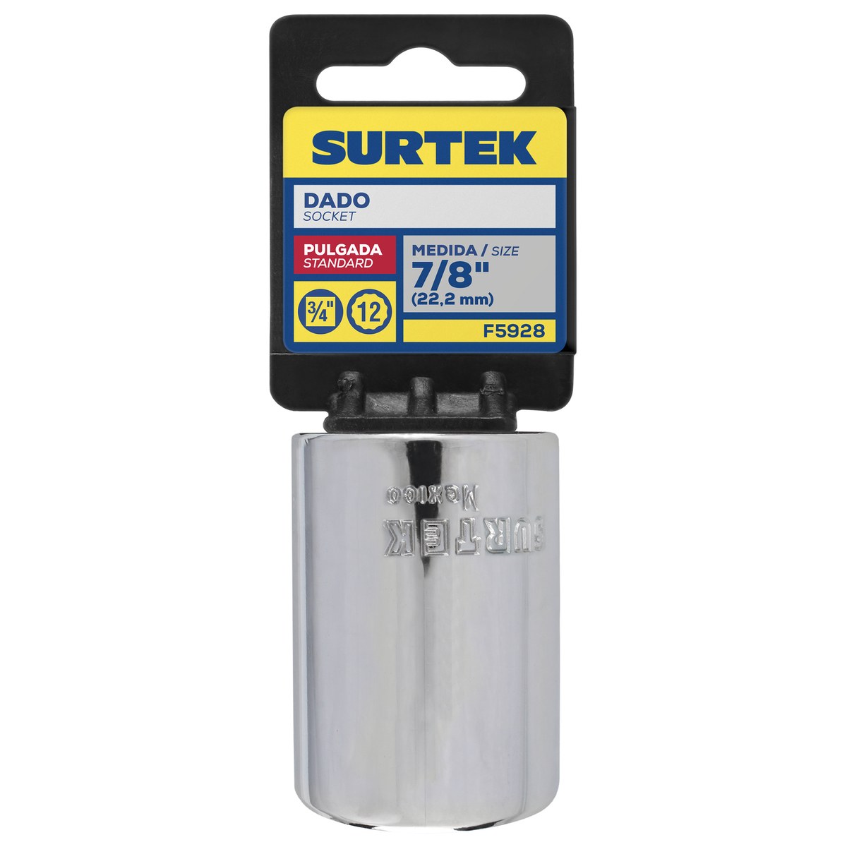 Dado cuadro de 3/4", 12 puntas, en pulgadas, 7/8" Surtek - Imagen 2