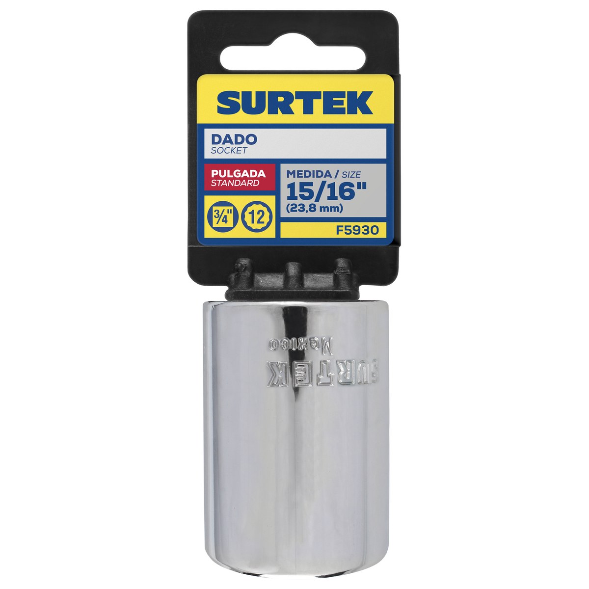 Dado cuadro de 3/4", 12 puntas, en pulgadas, 15/16" Surtek - Imagen 2