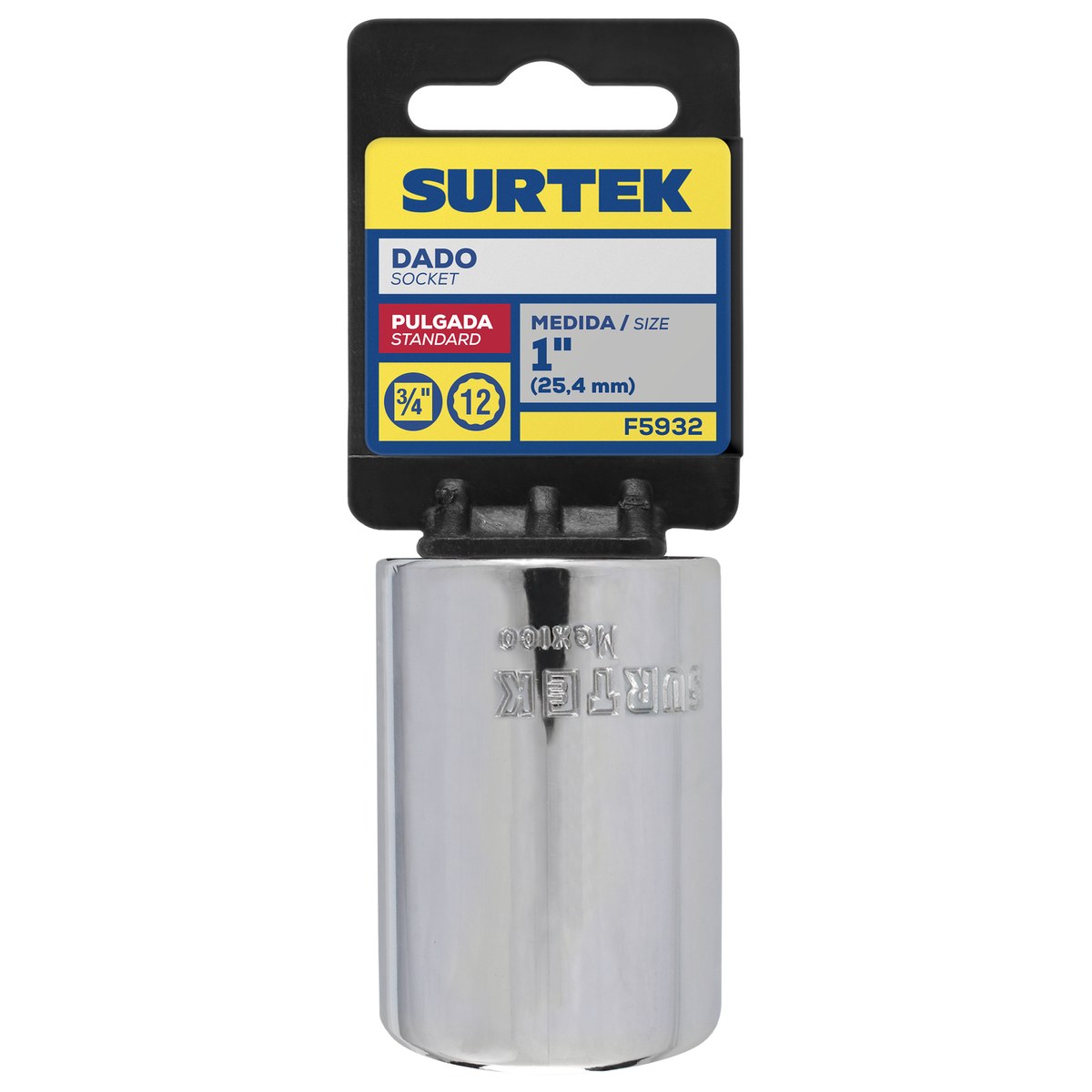 Dado cuadro de 3/4", 12 puntas, en pulgadas, 1" Surtek - Imagen 2