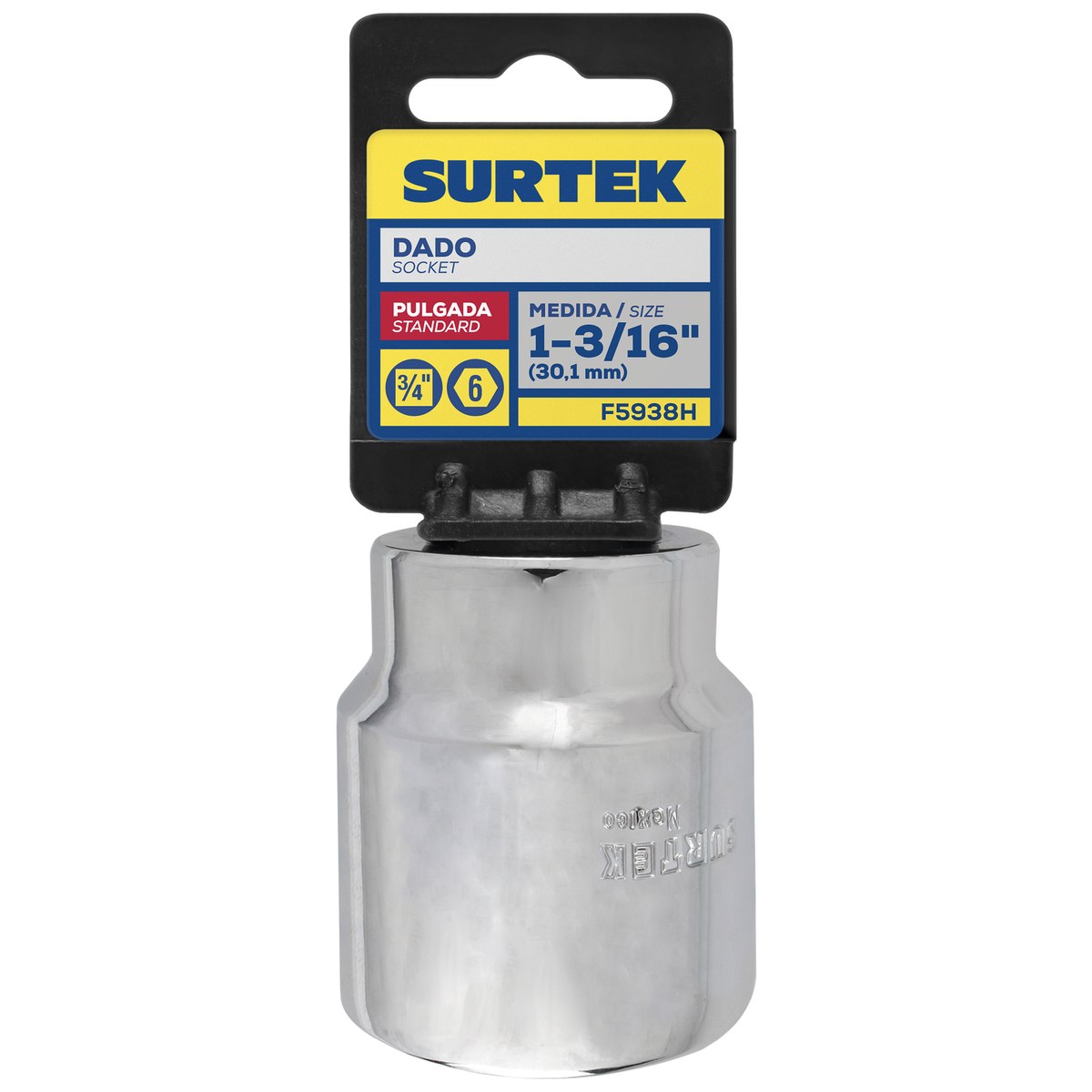 Dado cuadro de 3/4", 6 puntas, en pulgadas, 1-3/16" Surtek - Imagen 2
