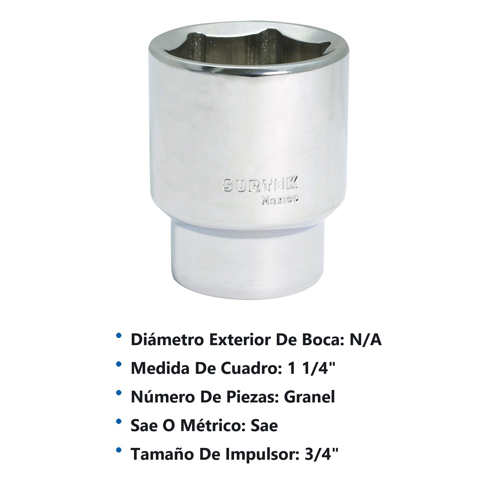 Dado cuadro de 3/4", 6 puntas, en pulgadas, 1-1/4" Surtek - Imagen 3