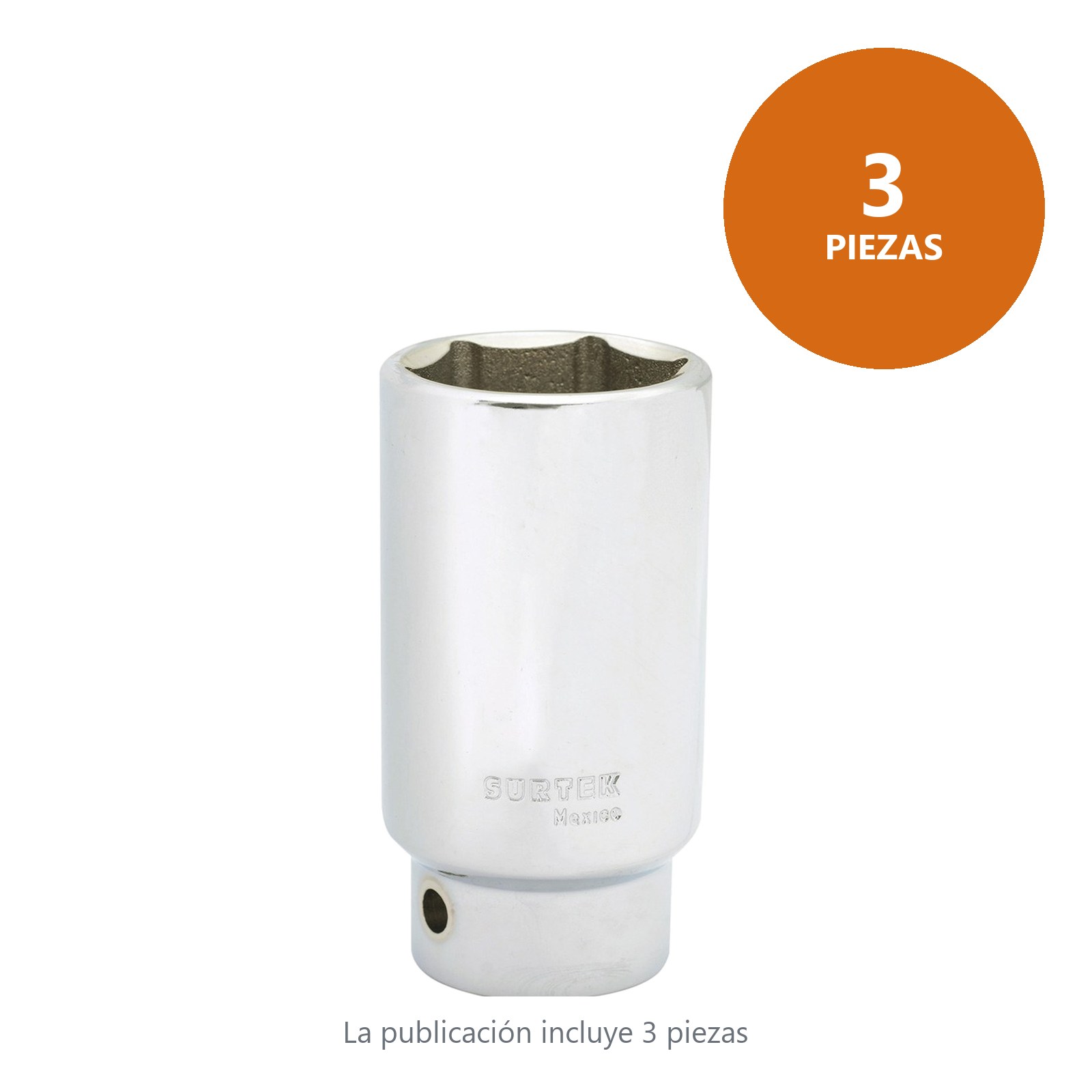 Dado largo cuadro de 3/4", 6 puntas, en pulgadas, 1-1/4" Surtek - Imagen 3