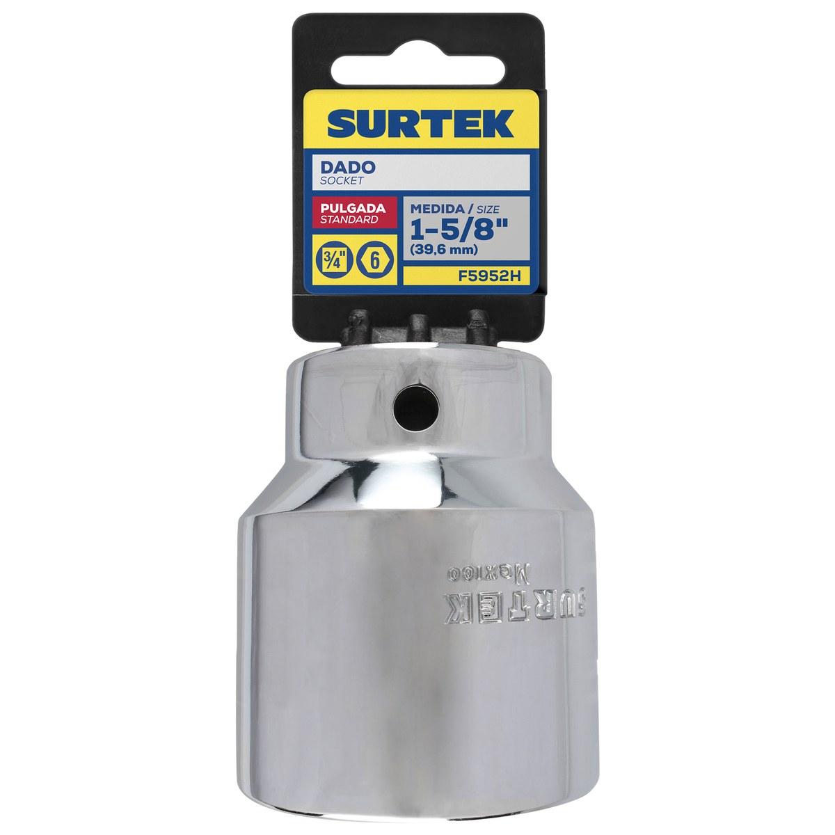 Dado cuadro de 3/4", 6 puntas, en pulgadas 1-5/8" Surtek - Imagen 2