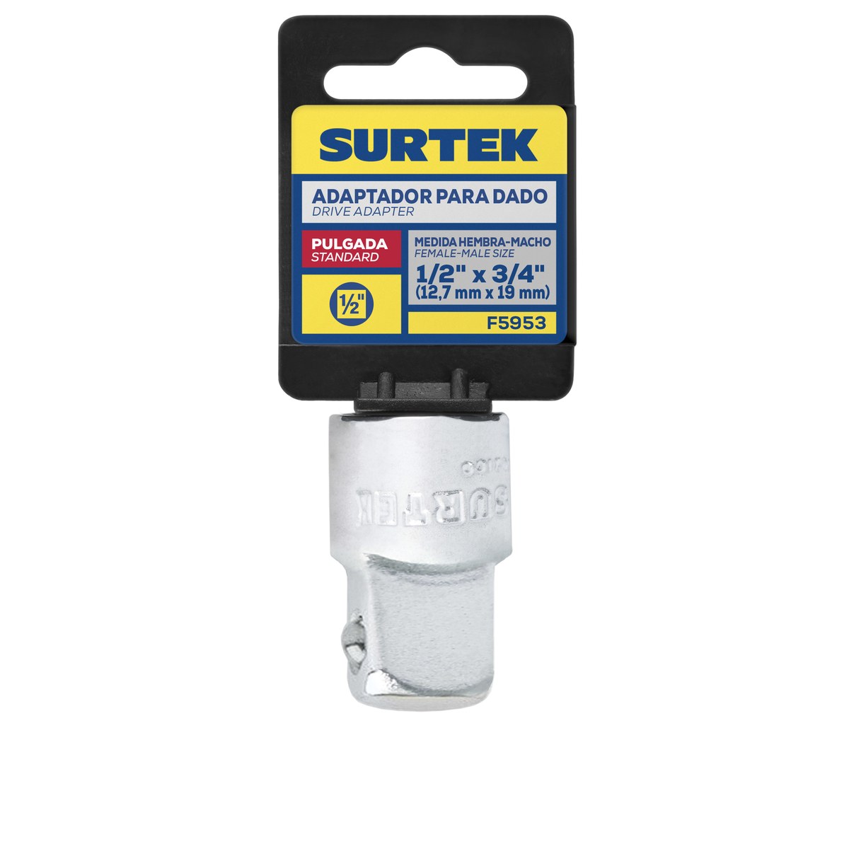 Adaptador para dado cuadro de 1/2" hembra a 3/4" macho Surtek - Imagen 2