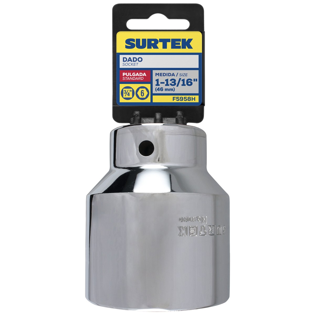 Dado cuadro de 3/4", 6 puntas, en pulgadas 1-13/16" Surtek - Imagen 2