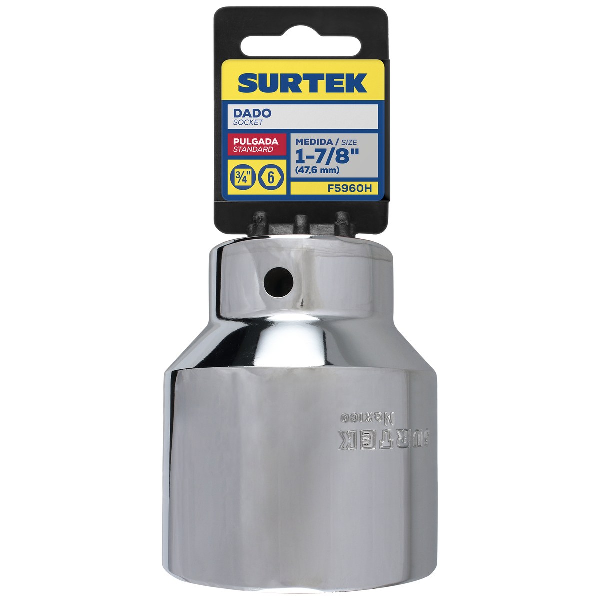 Dado cuadro de 3/4", 6 puntas, en pulgadas, 1-7/8" Surtek - Imagen 2
