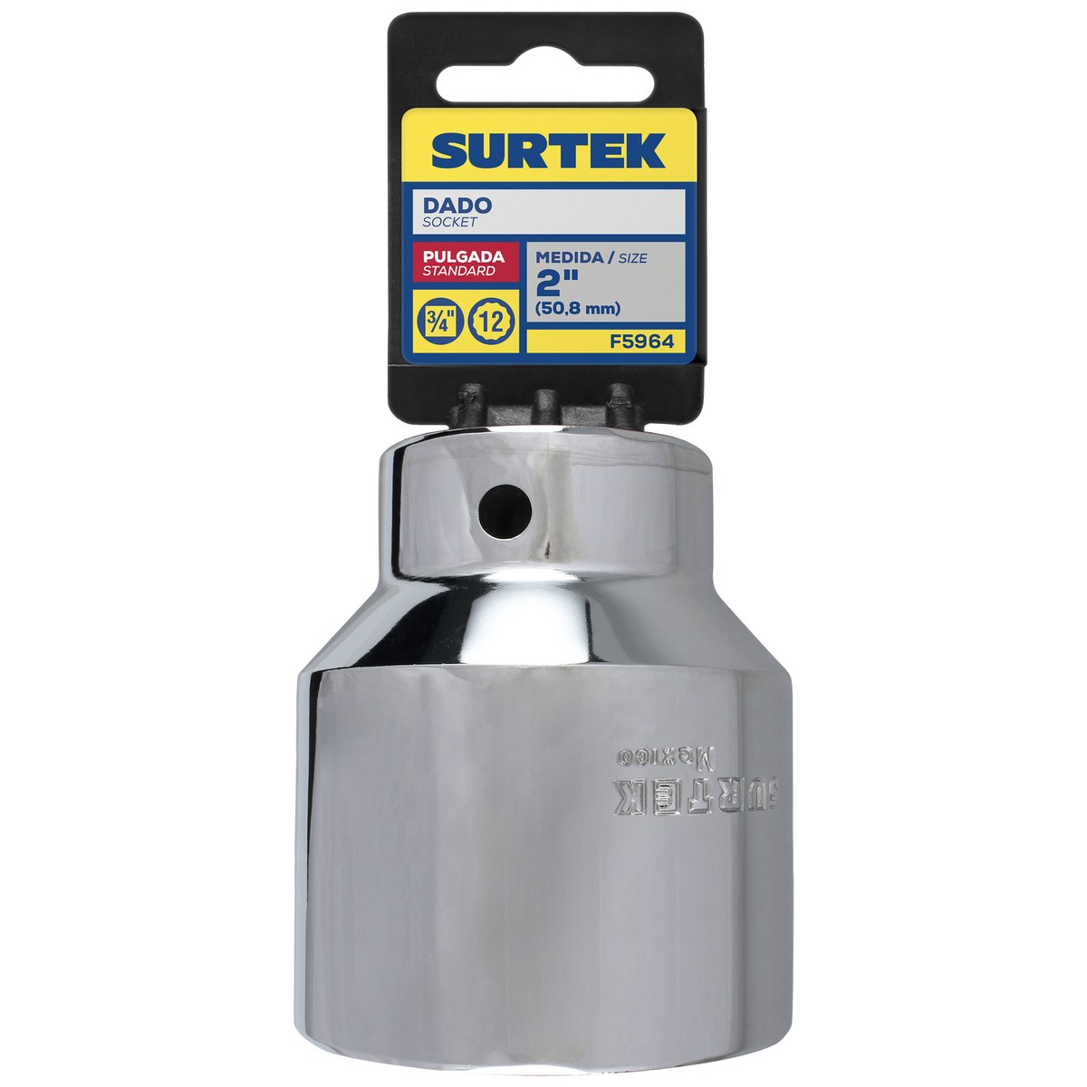 Dado cuadro de 3/4", 12 puntas, en pulgadas, 2" Surtek - Imagen 2