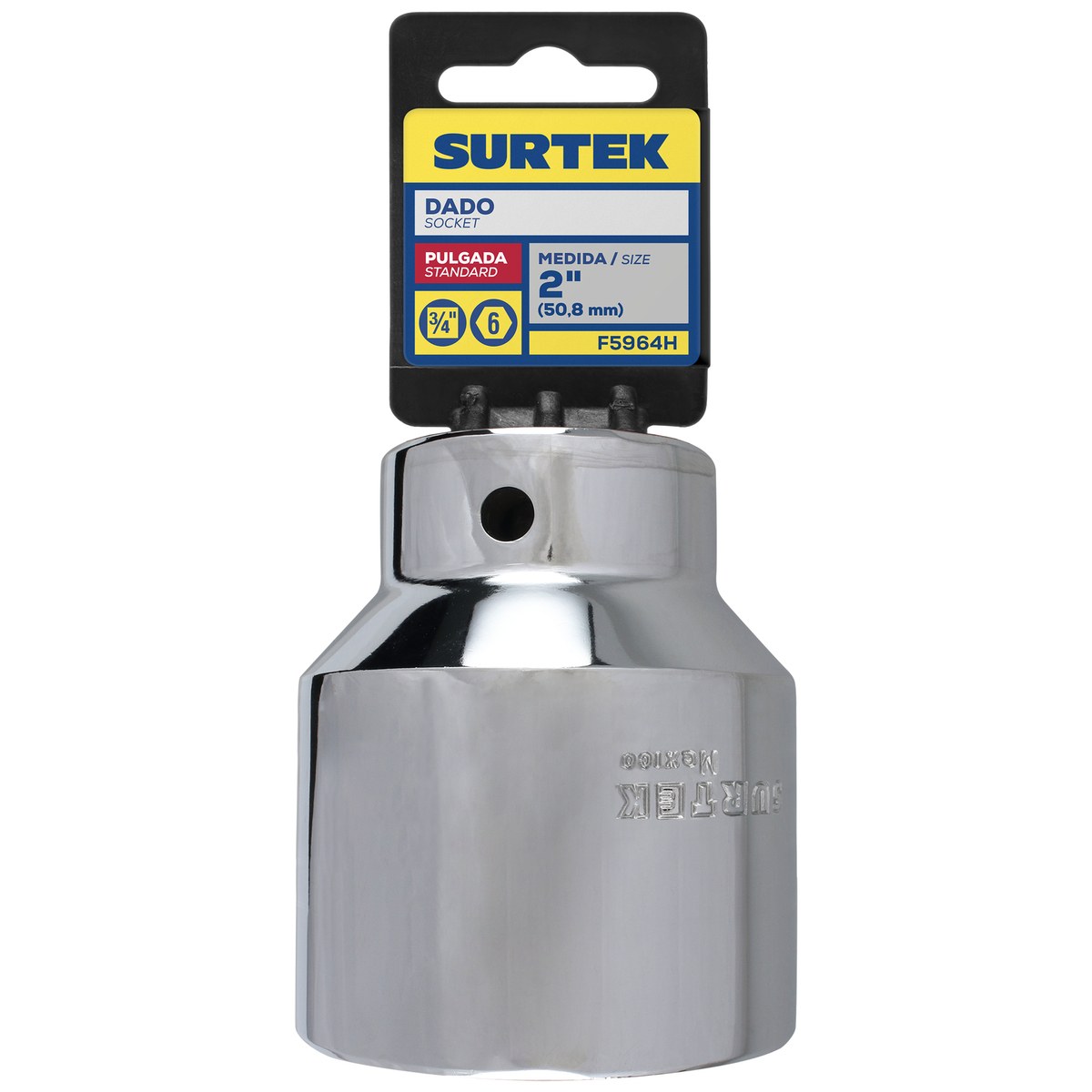 Dado cuadro de 3/4", 6 puntas, en pulgadas 2" Surtek - Imagen 2