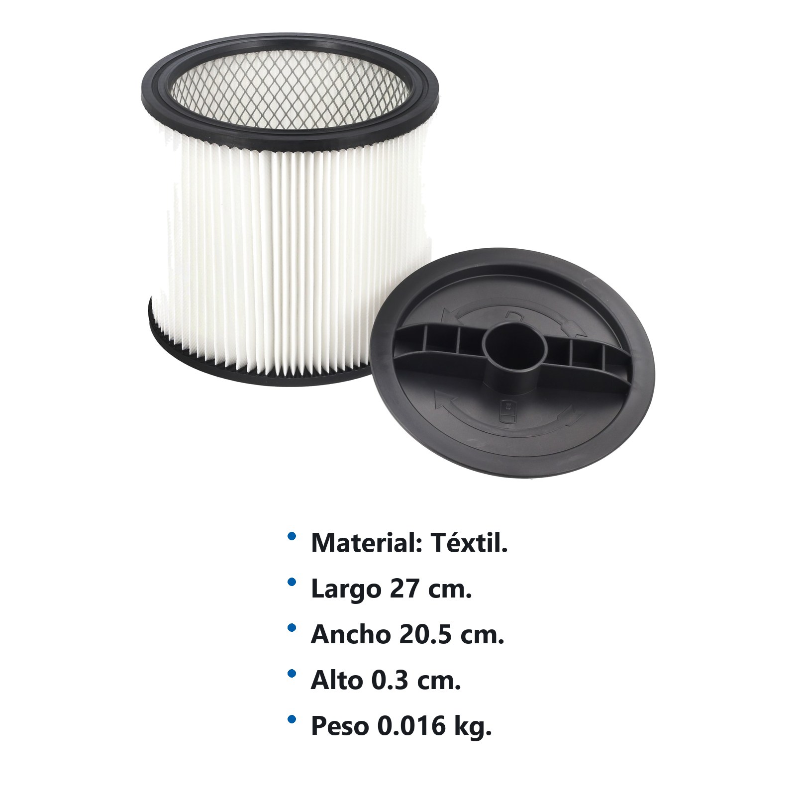 Filtro de cartucho para aspiradora AS616/AS612B de 12 a 16 galones Surtek - Imagen 2