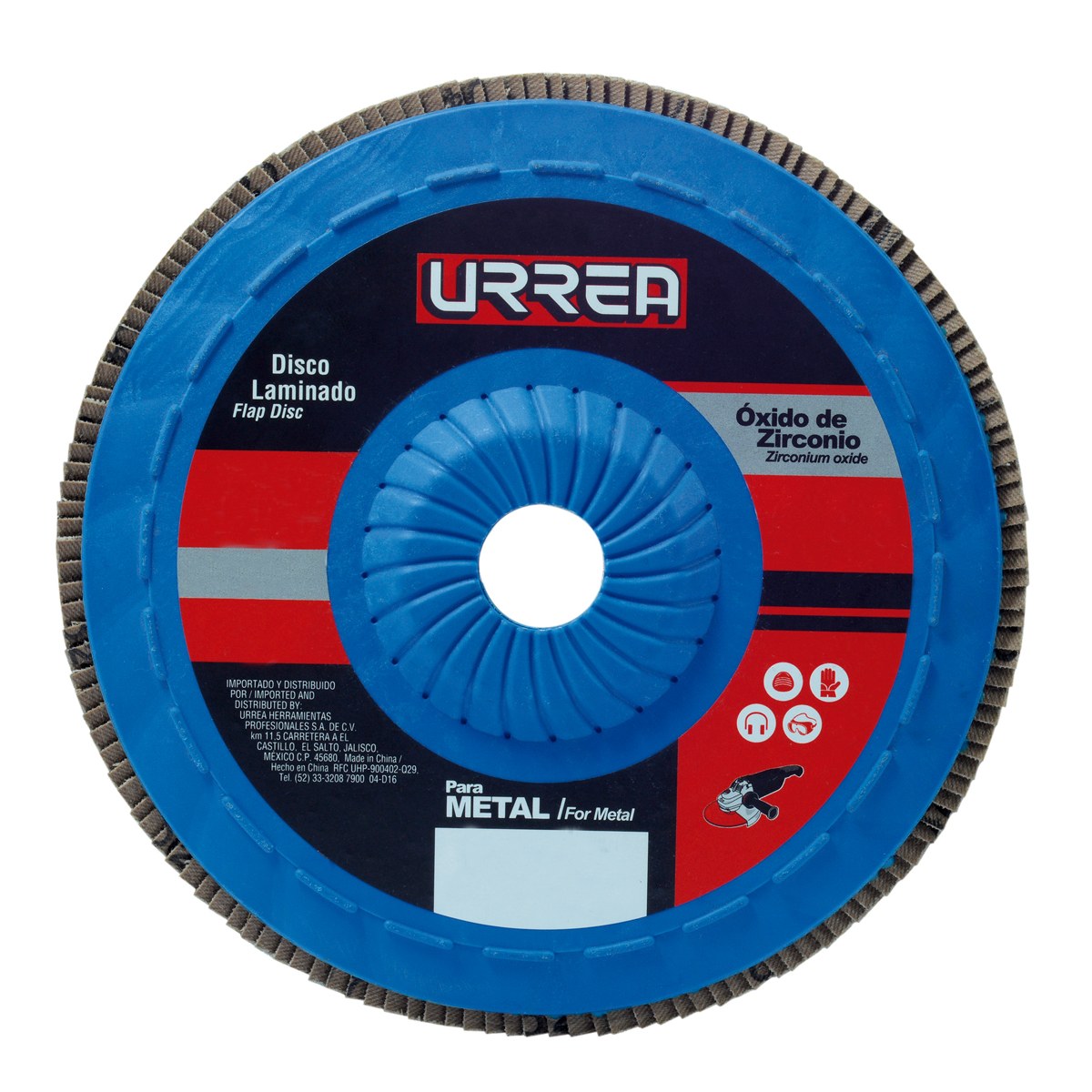 Disco laminado tipo 27 grano 40 con respaldo plástico, 4-1/2" Urrea