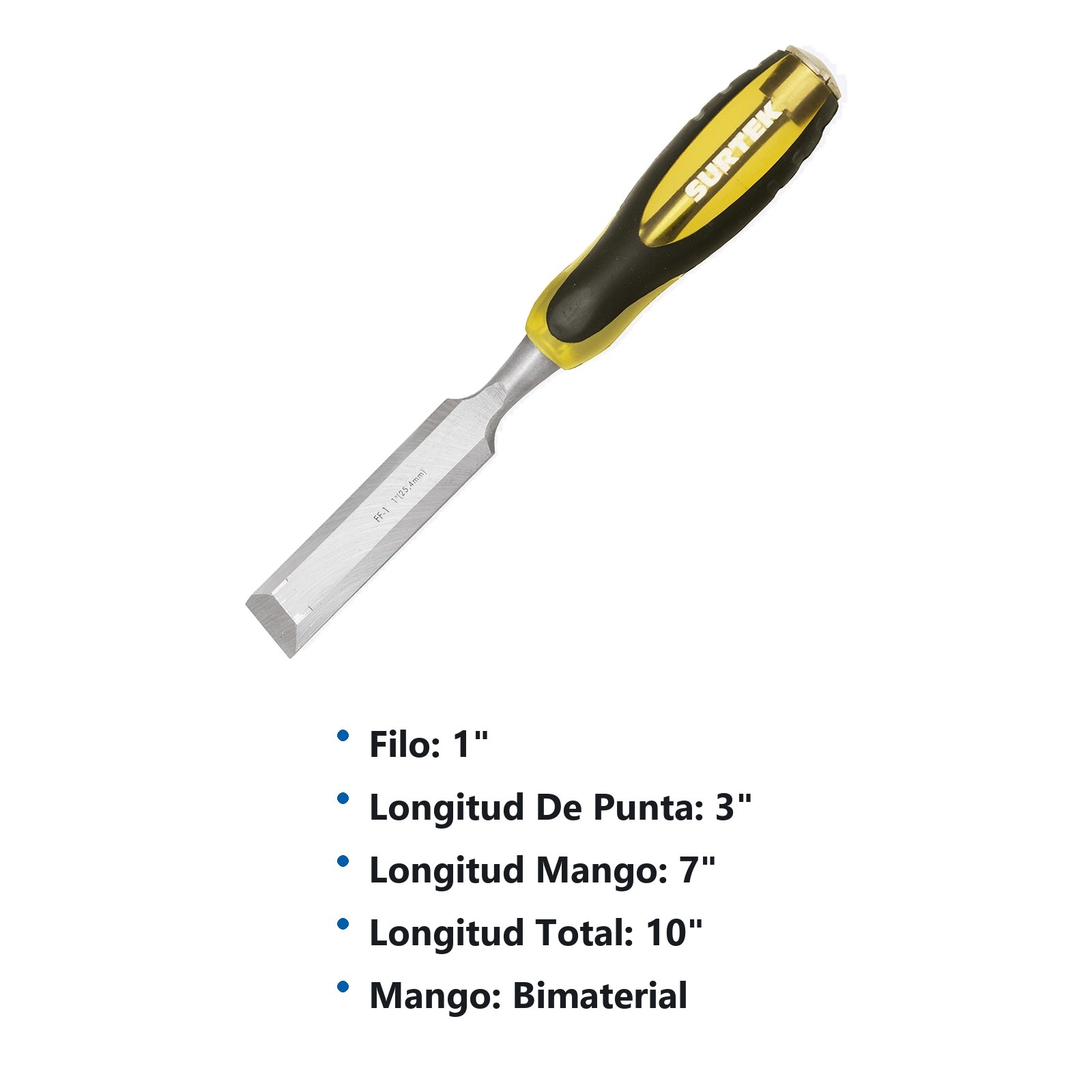 Formón para madera con mango bimaterial 1" Surtek - Imagen 3