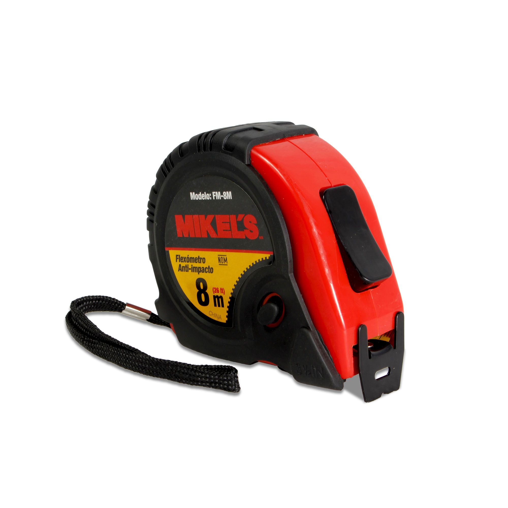MIKELS FM-8M Flexómetro Anti-Impacto 8 mts