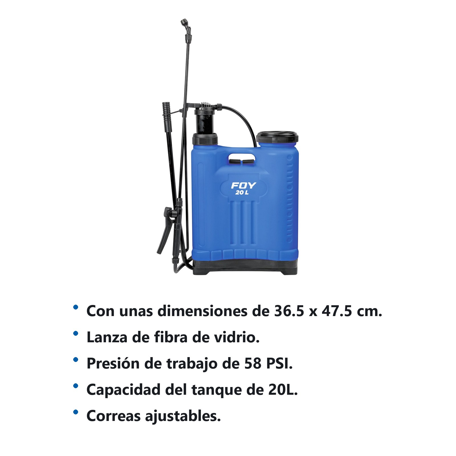 Fumigador tipo mochila 20 Lt Foy - Imagen 2