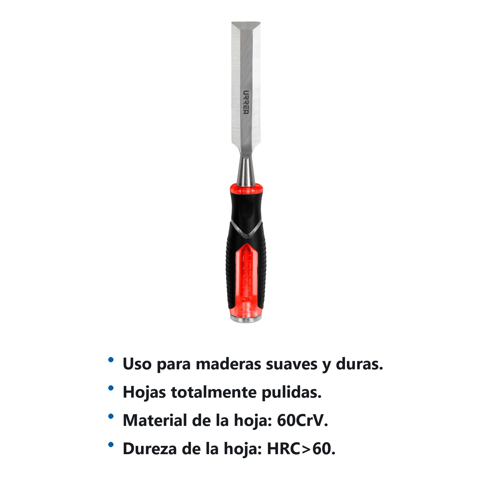 Formon para madera con mango bimaterial 1-1/4" Urrea - Imagen 2