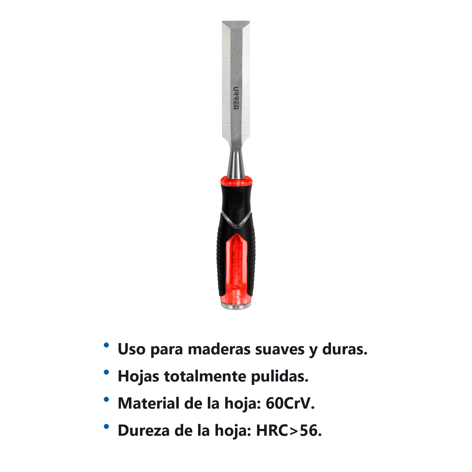 Formon para madera con mango bimaterial 1/2" Urrea - Imagen 2
