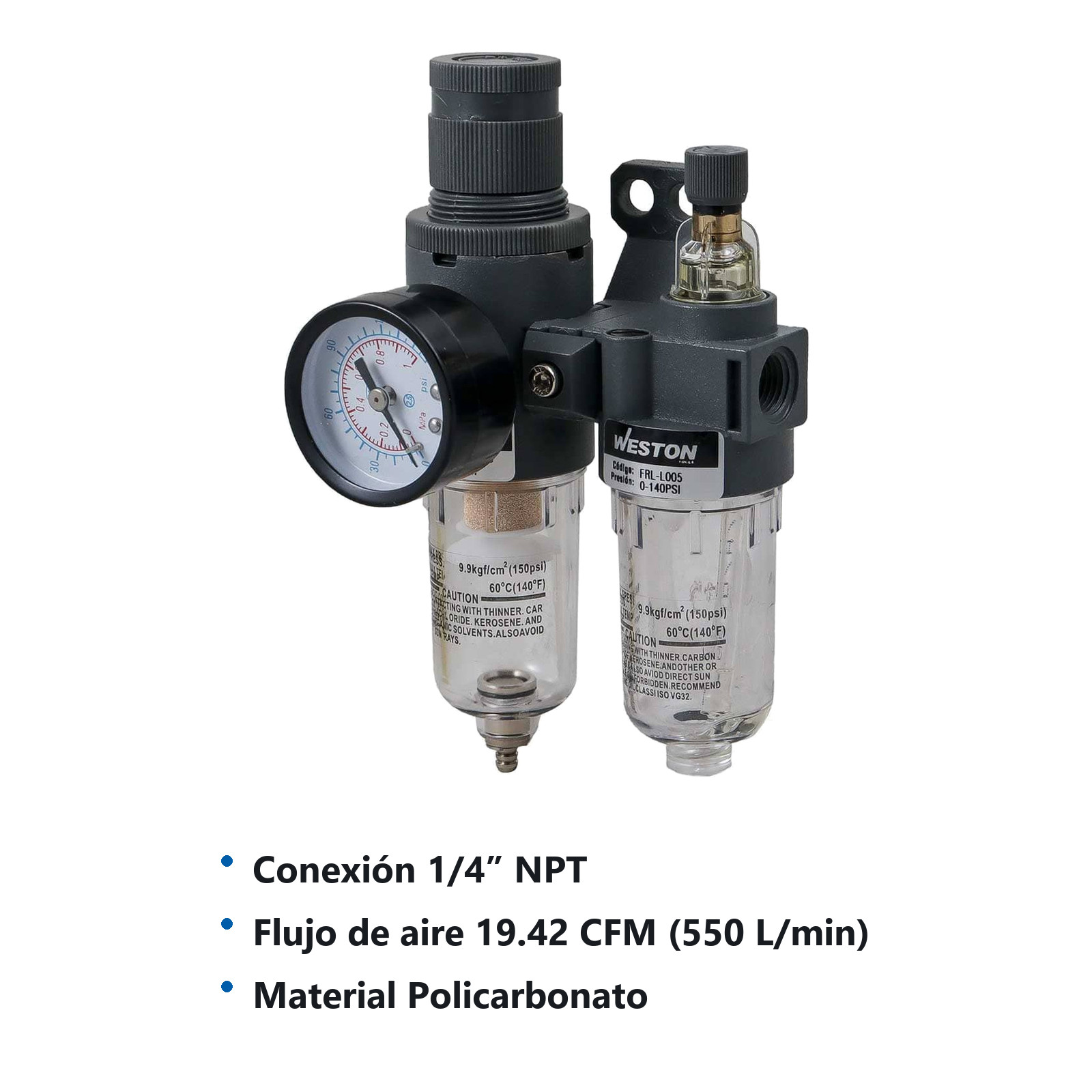 FRL (2 UNIDADES) 1/4" NPT - Imagen 3