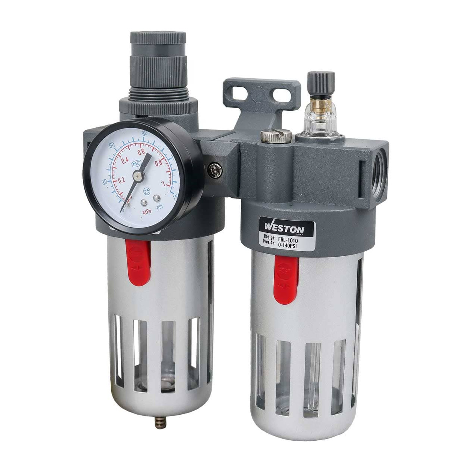 Filtro Regulador y Lubricador FRL 1/2" NPT Weston (Paquete de 2 Unidades)