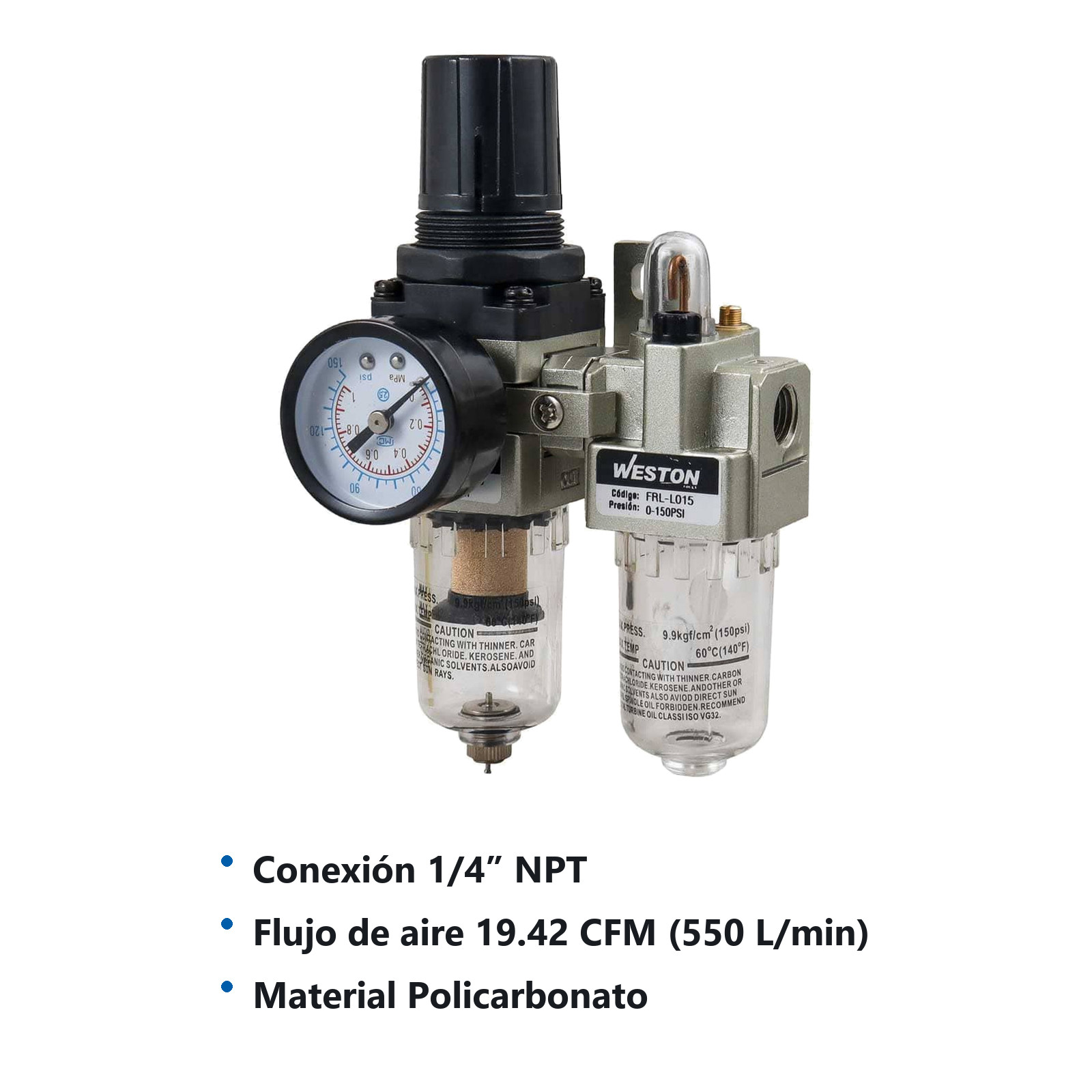 FRL TIPO SMC (2 UNIDADES) 1/4" NPT - Imagen 3