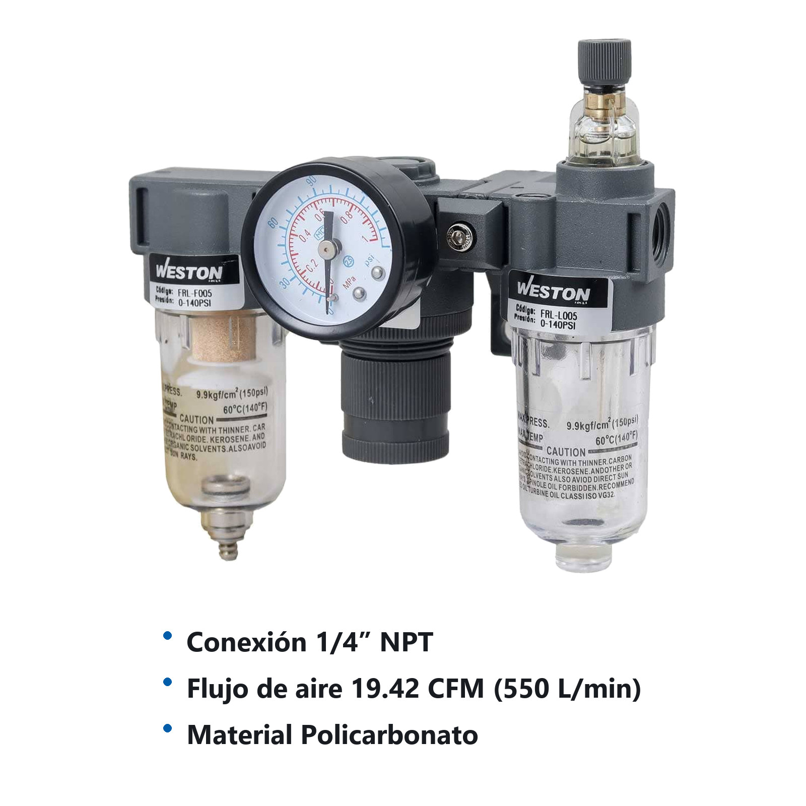 FRL (3 UNIDADES) 1/4" NPT - Imagen 3