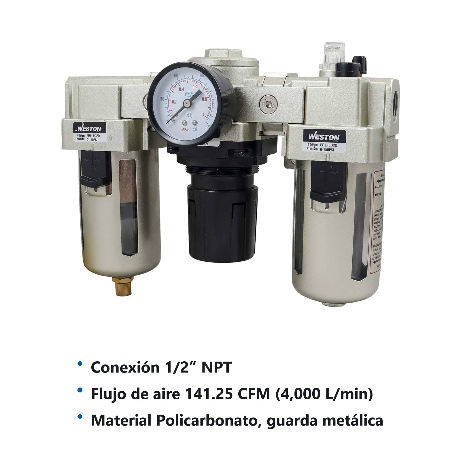 FRL TIPO SMC (3 UNIDADES) 1/2" NPT - Imagen 3