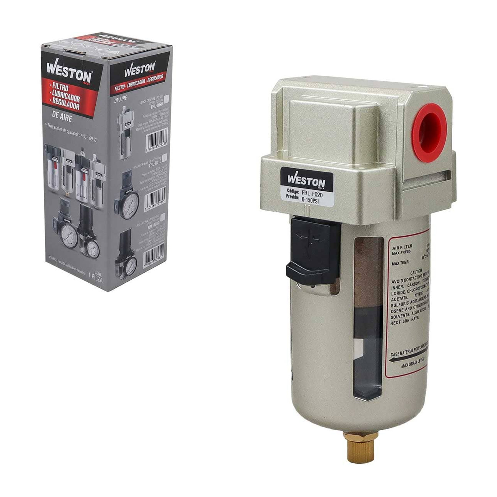 Filtro de Aire Neumático Tipo SMC 1/2" NPT Weston