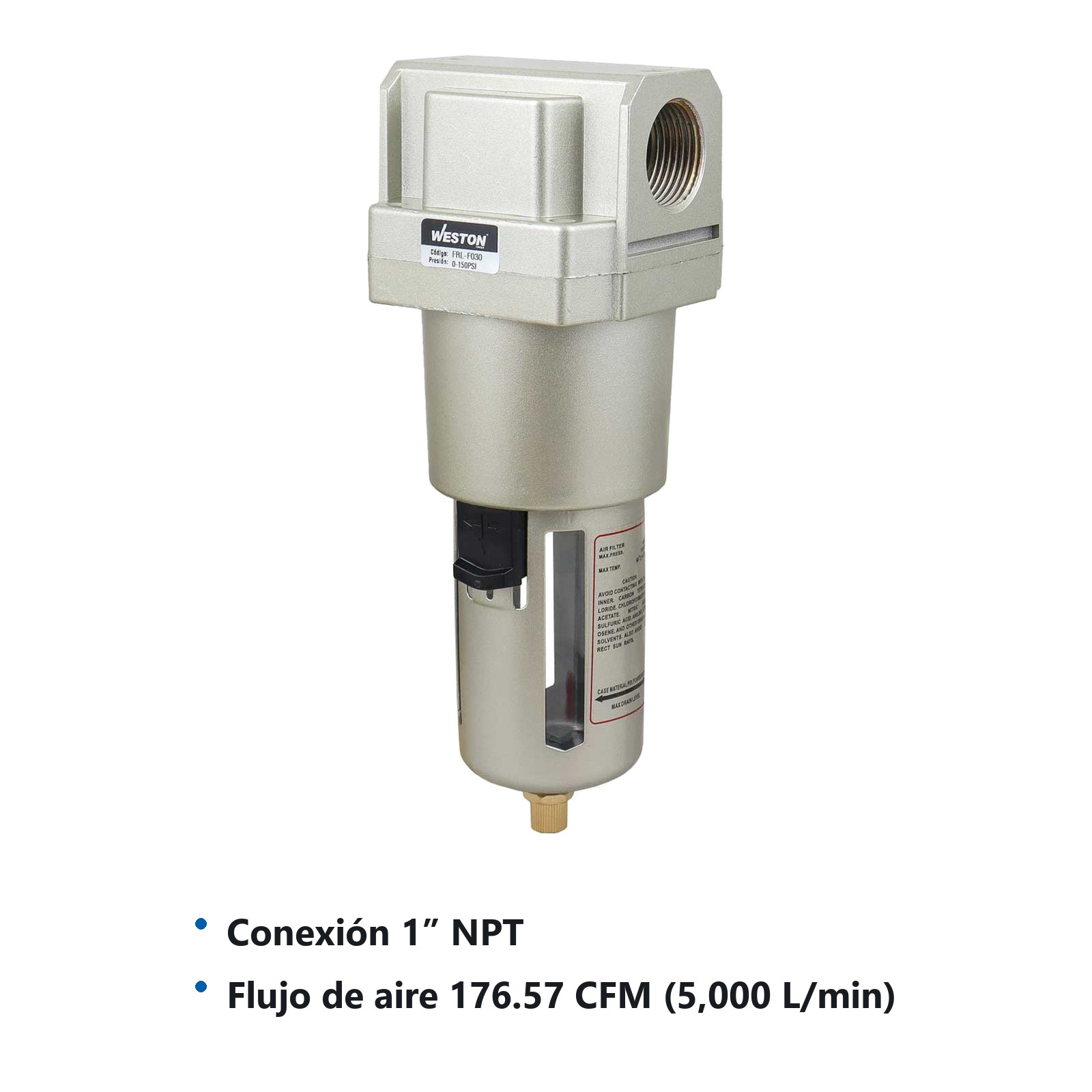 FILTRO DE AIRE TIPO SMC 1" NPT - Imagen 3