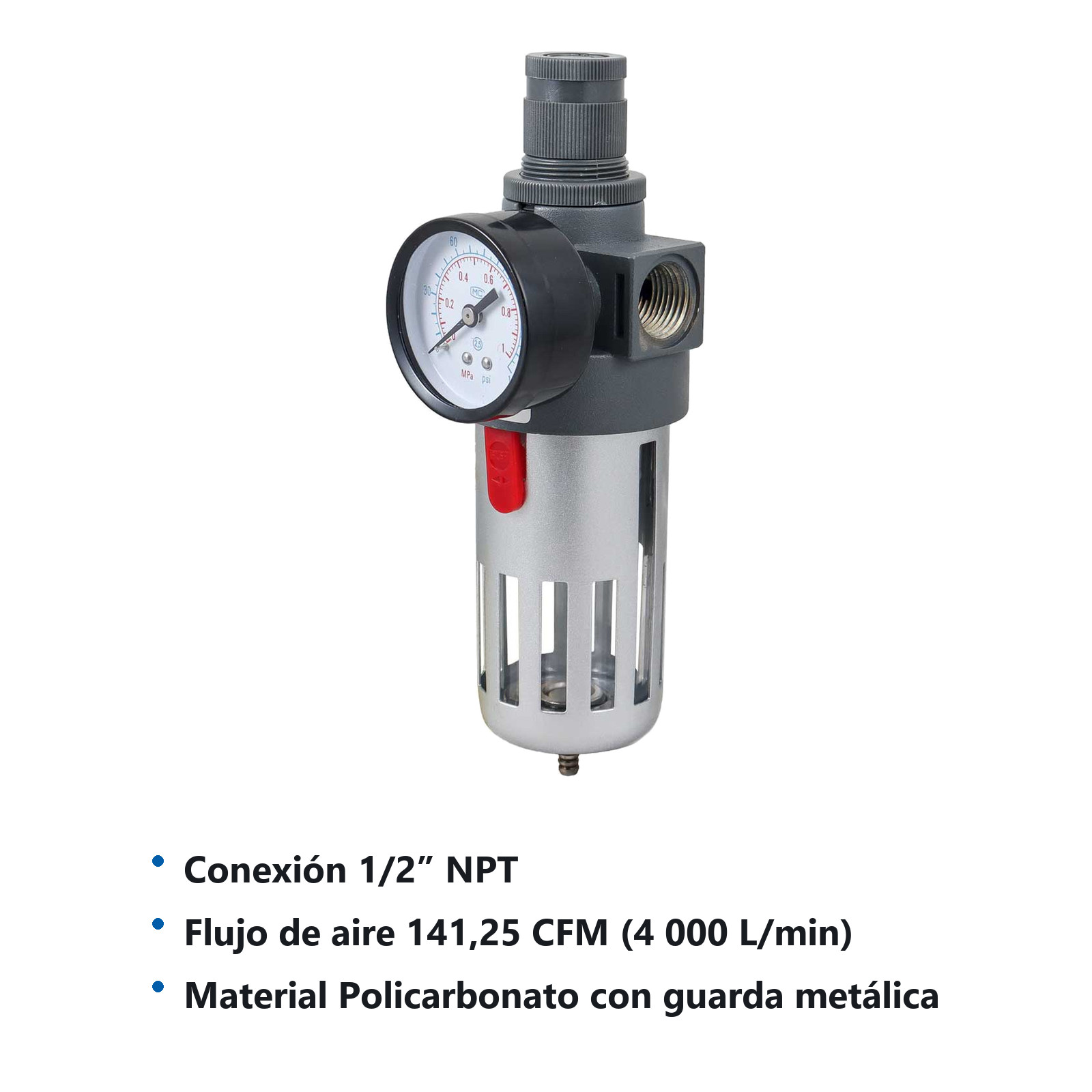 FILTRO REGULADOR DE AIRE 1/2" NPT - Imagen 4