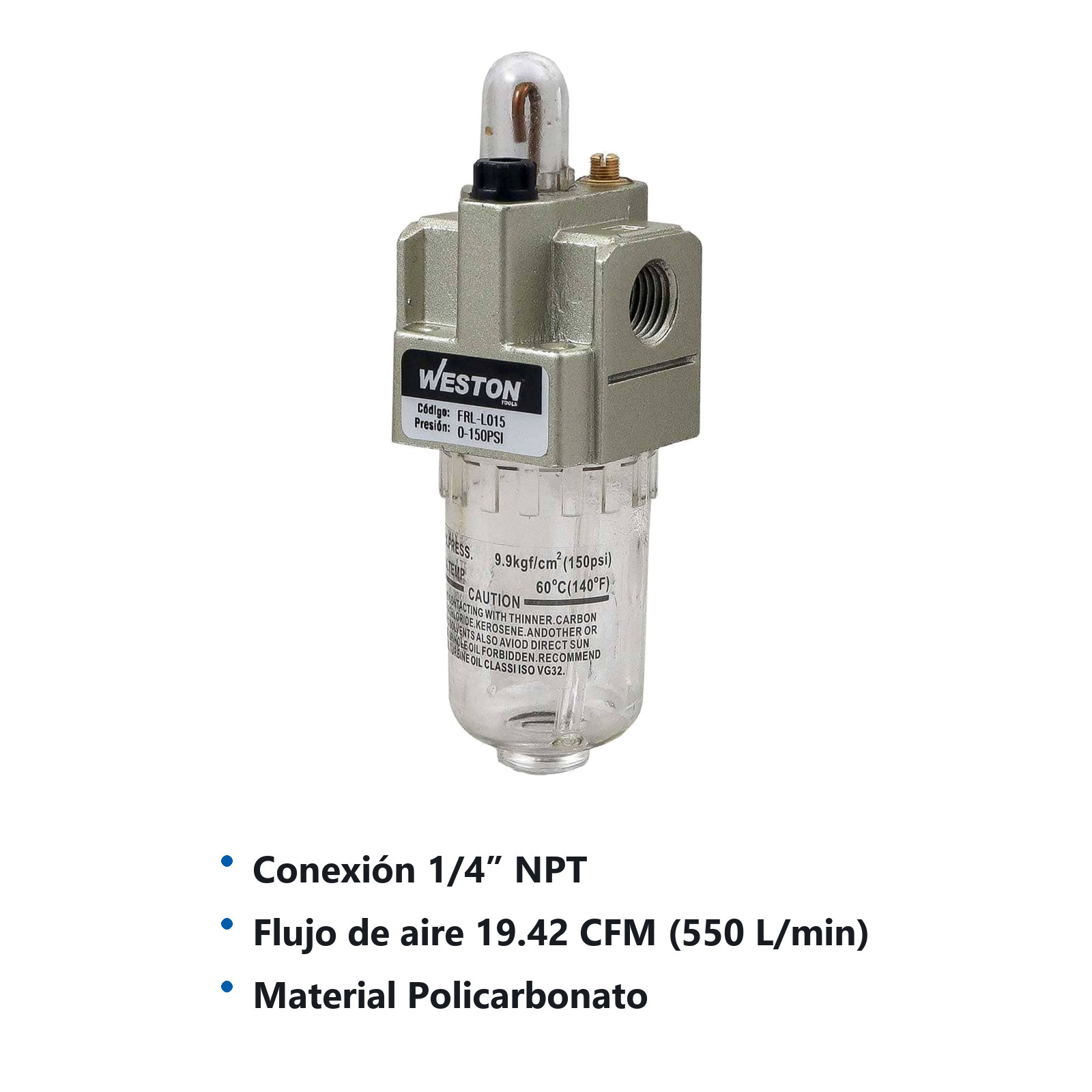 LUBRICADOR DE AIRE TIPO SMC 1/4" NPT - Imagen 3
