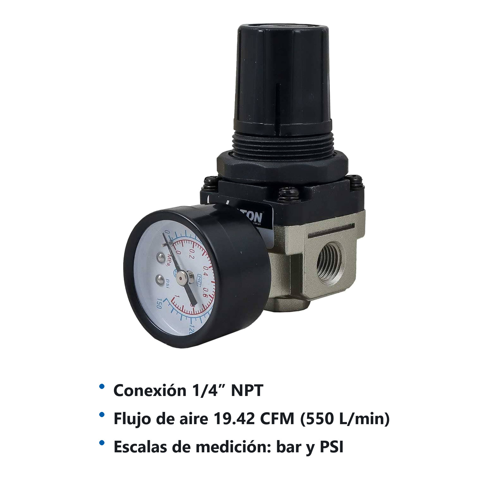 REGULADOR DE AIRE TIPO SMC 1/4" NPT - Imagen 4