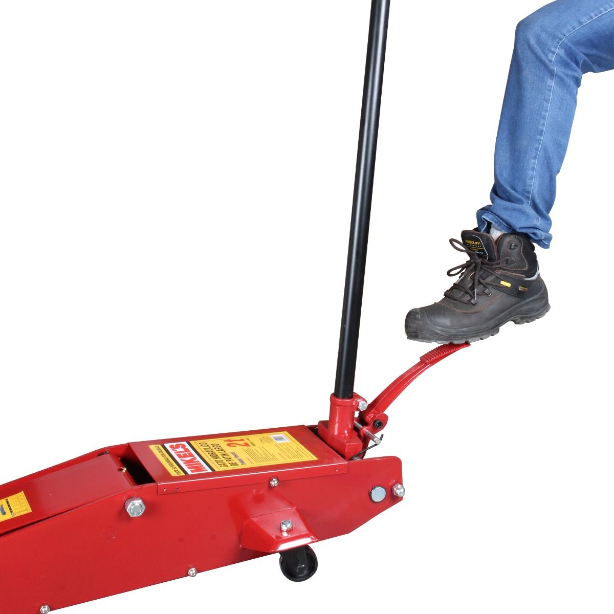 MIKELS G-482 Gato hidráulico de patín Trabajo Pesado Brazo Extra Largo (2 ton)