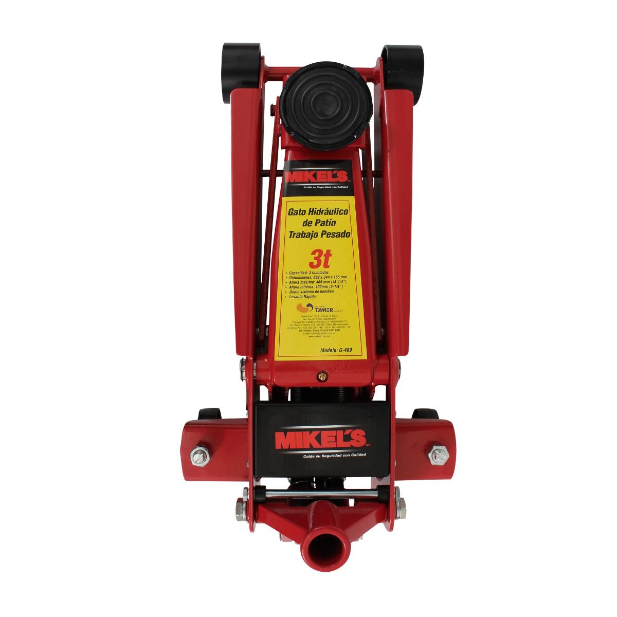 MIKELS G-489 Gato hidráulico de patín Trabajo Pesado (3 ton) - Imagen 3