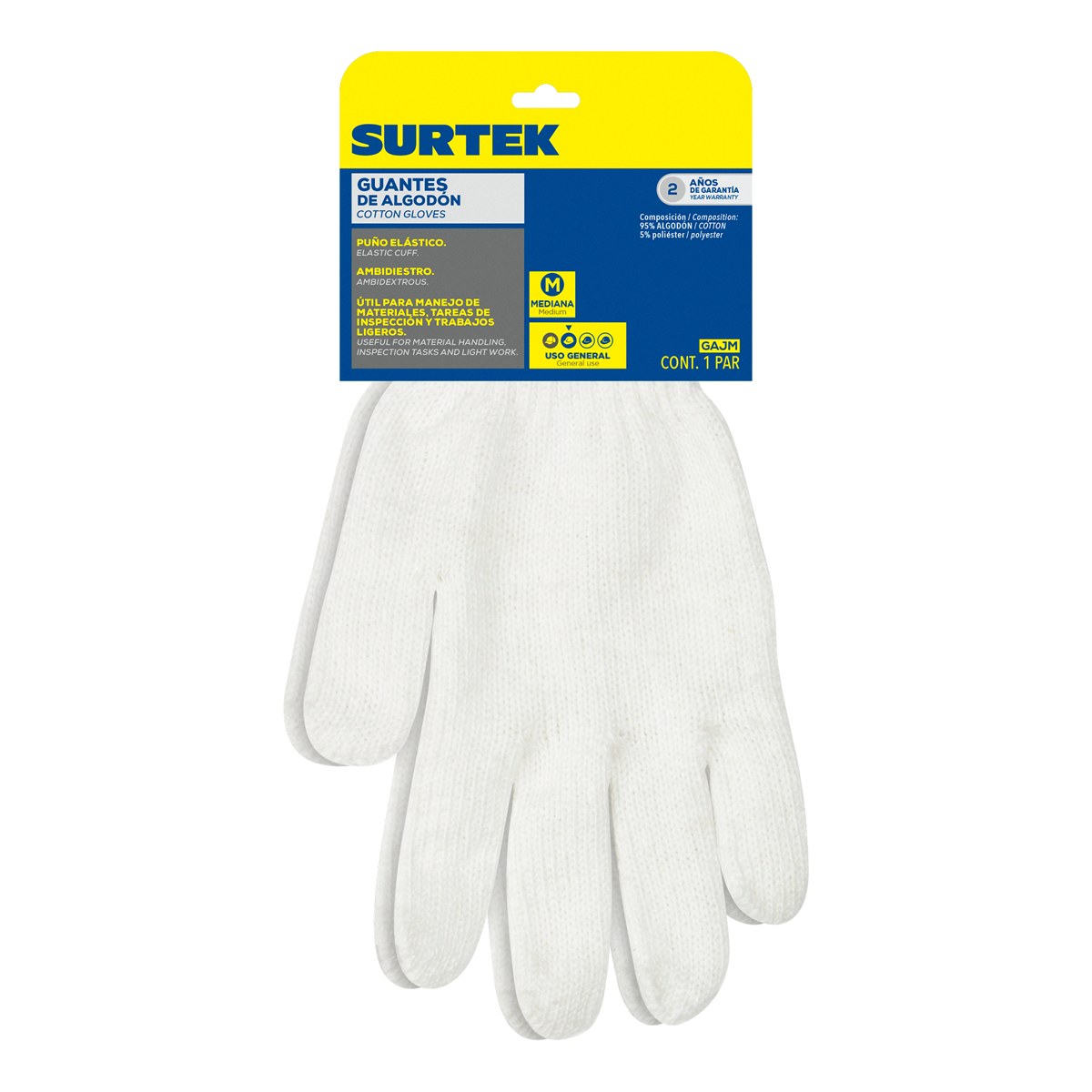 Guantes de algodón tipo japones M Surtek - Imagen 2