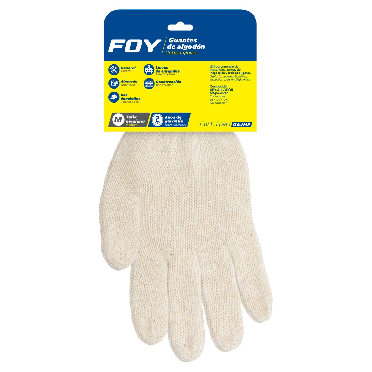 Guantes de algodón tipo japones M Foy - Imagen 2