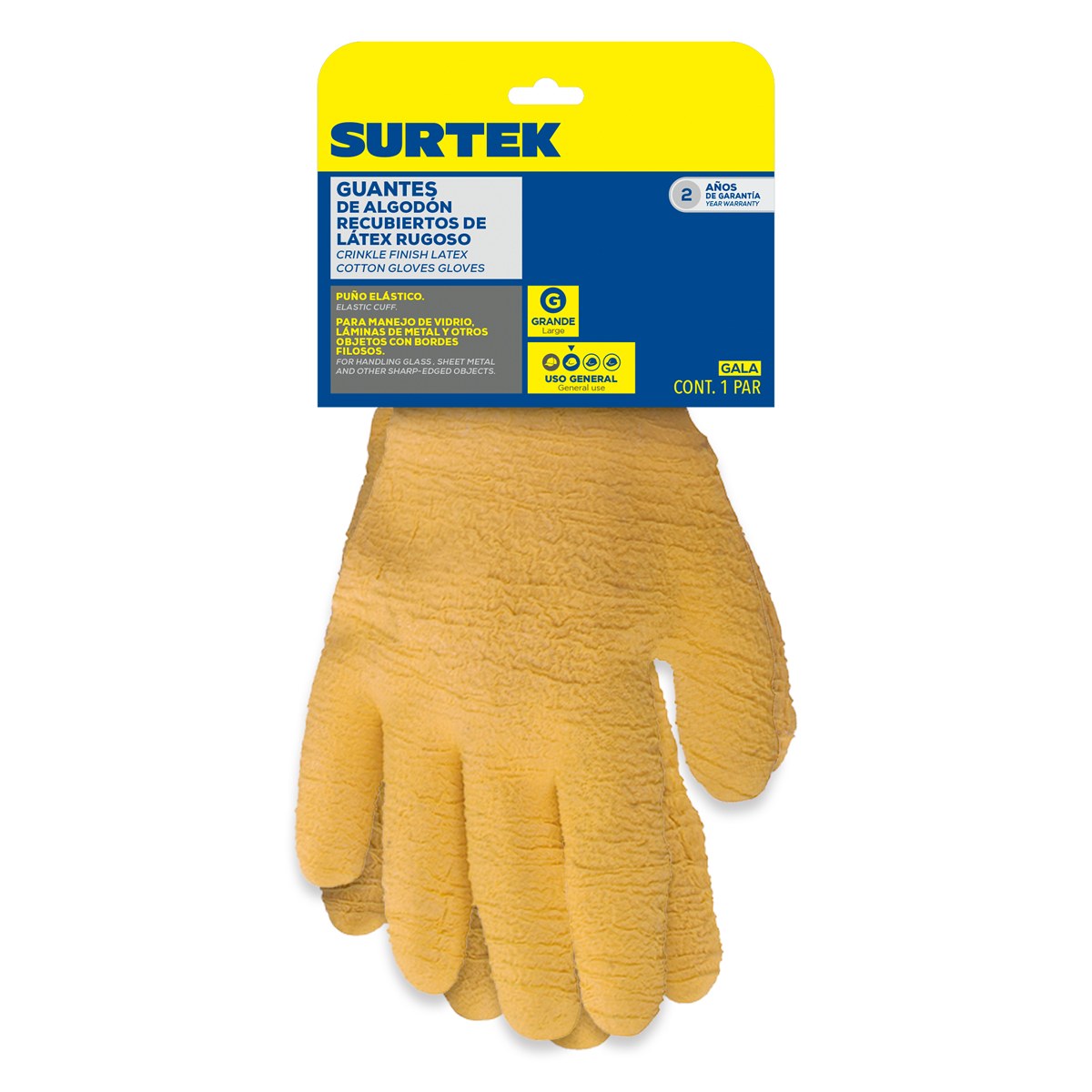 Guantes de algodón con recubrimiento de látex G Surtek - Imagen 2
