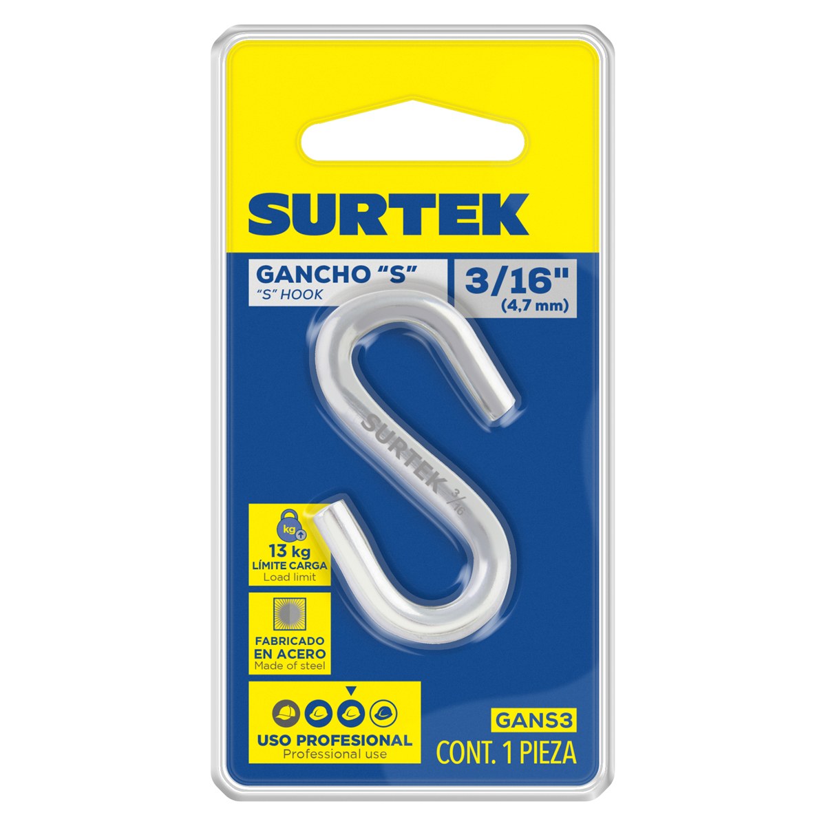 Gancho "S" 3/16" Surtek - Imagen 2